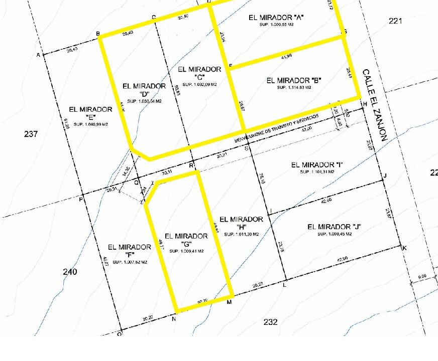 Plano Parcelas A, B, D, E, G